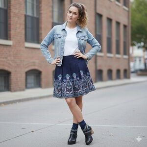 Talbots Navy Blue A-Line Skirt